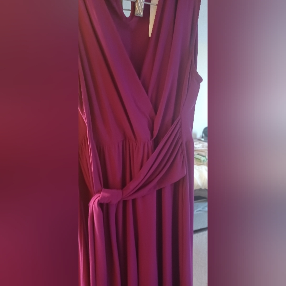 Macy's Fushia Sleeveless Midi Wideleg Jumpsuit.Size 3X